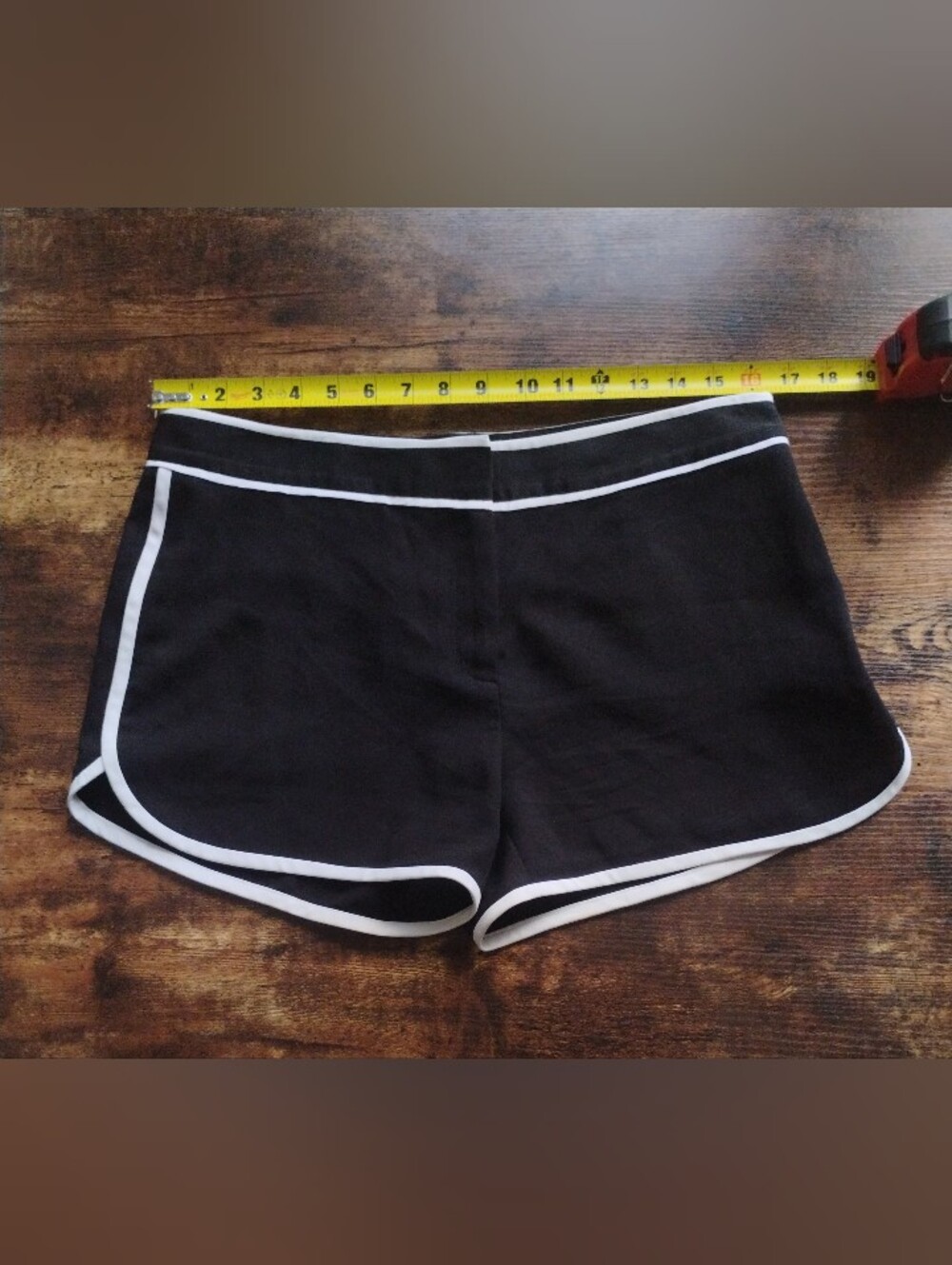 Diane Von Furstenberg Black Athletic Shorts with White Piping
